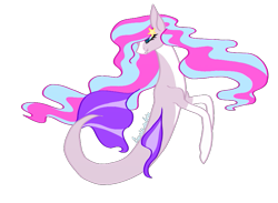 Size: 809x592 | Tagged: safe, artist:amaltheaarts, oc, oc only, merpony, seapony (g4), blue eyes, dorsal fin, fish tail, flowing mane, flowing tail, signature, simple background, smiling, solo, tail, transparent background