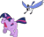 Size: 1800x1500 | Tagged: safe, artist:krazy3, edit, twilight sparkle, bird, blue jay, pony, unicorn, g4, crossover, duo, female, hat, iacedrom, male, mare, reality ensues, regular show, running away, scientifically accurate, screaming, simple background, top hat, transparent background, unicorn twilight