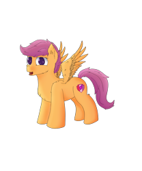 Size: 5906x7087 | Tagged: safe, artist:donnik, scootaloo, pegasus, pony, g4 mega collab, g4, smiling, spread wings, wings