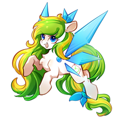 Size: 2048x2048 | Tagged: safe, artist:左左, oc, oc only, oc:tea fairy, earth pony, pegasus, pony, artificial wings, augmented, chinese, female, fluffy, high res, mascot, pegasus oc, simple background, solo, transparent background, wings