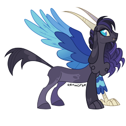 Size: 2000x2000 | Tagged: safe, artist:renhorse, oc, oc only, draconequus, high res, interspecies offspring, offspring, parent:coloratura, parent:discord, simple background, solo, transparent background