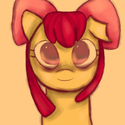 Size: 1024x1024 | Tagged: safe, artist:melodiclolita, apple bloom, earth pony, pony, g4, bust, female, filly, looking at you, portrait, solo