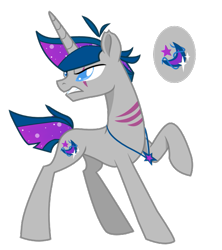 Size: 501x563 | Tagged: safe, artist:goldlines005, oc, oc only, pony, unicorn, base used, ethereal mane, eye scaar, horn, jewelry, looking back, male, necklace, simple background, stallion, starry mane, transparent background, unicorn oc