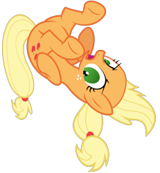 Size: 9292x10038 | Tagged: safe, artist:php178, applejack, earth pony, pony, g4, female, mare, simple background, solo, transparent background, upset, upside down, vector