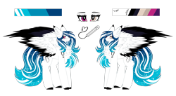 Size: 3303x1816 | Tagged: safe, artist:inspiredpixels, oc, oc only, oc:marie pixel, pony, chest fluff, colored hooves, heterochromia, reference sheet, simple background, solo, spread wings, transparent background, two toned wings, wings