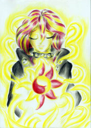 Size: 1662x2333 | Tagged: safe, artist:3500joel, sunset shimmer, equestria girls, g4, solo, traditional art