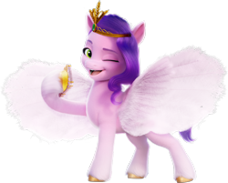 Size: 7307x5888 | Tagged: safe, pipp petals, pegasus, pony, g5, my little pony: a new generation, official, absurd resolution, cellphone, female, mare, one eye closed, open mouth, phone, simple background, solo, spread wings, transparent background, wings, wink