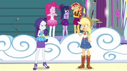Size: 1920x1080 | Tagged: safe, screencap, applejack, pinkie pie, rarity, sci-twi, sunset shimmer, twilight sparkle, equestria girls, equestria girls specials, g4, my little pony equestria girls: better together, my little pony equestria girls: rollercoaster of friendship