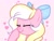 Size: 1410x1080 | Tagged: safe, artist:cstrawberrymilk, oc, oc only, oc:bay breeze, pegasus, pony, g4, blushing, boop, bow, cute, eyes closed, female, hair bow, hnnng, mare, ocbetes, pegasus oc, scrunchy face, self-boop, simple background, solo, weapons-grade cute