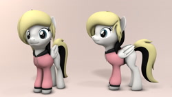 Size: 1920x1080 | Tagged: safe, artist:whiteskypony, oc, oc only, oc:whiteout, pegasus, pony, 3d, clothes, female, hoodie, mare, solo