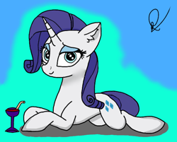 Size: 542x435 | Tagged: safe, artist:thedickgolf, rarity, pony, unicorn, g4, drink, female, solo