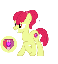 Size: 1868x2063 | Tagged: safe, artist:lps604, apple bloom, earth pony, pony, g4, alternate hairstyle, female, filly, grin, ponytail, reference sheet, smiling, solo