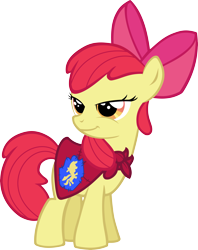 Size: 5105x6431 | Tagged: safe, artist:itchykitchy, apple bloom, earth pony, pony, g4, season 1, stare master, female, filly, grin, lidded eyes, smiling, smug, solo, vector