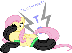 Size: 1068x795 | Tagged: safe, artist:thunderboltx33, fluttershy, pegasus, pony, g4, ;p, clothes, cute, daaaaaaaaaaaw, female, mare, one eye closed, shyabetes, simple background, socks, solo, stockings, thigh highs, tongue out, transparent background, wink