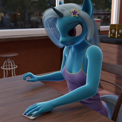 Size: 1350x1350 | Tagged: safe, artist:stellarator, trixie, oc, anthro, unguligrade anthro, comic:we will be adored, comic:we will be adored part 18, g4, 3d, angry, blender, blender cycles, comic, delicious flat chest, flatrixie, not sfm