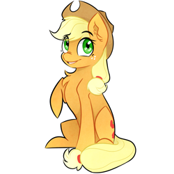 Size: 2753x2753 | Tagged: safe, artist:pointdelta, part of a set, applejack, earth pony, pony, g4, chest fluff, cute, ear fluff, high res, jackabetes, simple background, smiling, solo, white background