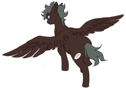 Size: 713x500 | Tagged: safe, artist:mewponies, oc, oc only, oc:moon fritter, pegasus, pony, female, mare, solo, wings
