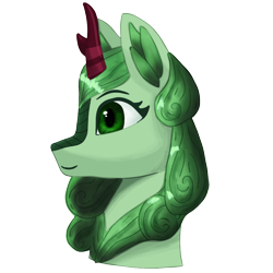Size: 1000x1000 | Tagged: safe, artist:vezja, oc, oc only, kirin, bust, commission, disembodied head, female, kirin oc, mare, portrait, side view, simple background, smiling, solo, transparent background