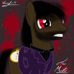 Size: 2048x2048 | Tagged: safe, artist:lissystrata, artist:vanossfan10, earth pony, pony, g4, clothes, doctor who, high res, overcoat, ponified, sadism, shirt, sin of wrath, the master, the spy master