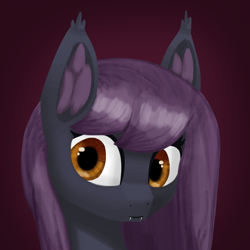 Size: 1000x1000 | Tagged: safe, artist:vezja, oc, oc:trotskeee, bat pony, bust, female, mare, portrait, simple background