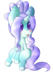 Size: 900x1225 | Tagged: safe, artist:pasteldraws, oc, oc only, pony, unicorn, :p, blushing, commission, simple background, sitting, solo, tongue out, transparent background, ych result