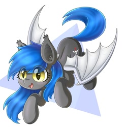Size: 1080x1080 | Tagged: artist needed, safe, oc, oc only, bat pony, bat pony oc, bat wings, cute, open mouth, simple background, wings
