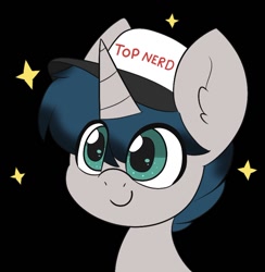 Size: 750x769 | Tagged: safe, artist:pegamutt, oc, oc:invictus europa, pony, unicorn, eyes open, horn, simple background, smiling, text