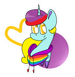 Size: 548x556 | Tagged: safe, artist:goldlines005, oc, oc only, alicorn, pony, alicorn oc, bust, clothes, commission, gay pride flag, heart eyes, hoodie, horn, pride, pride flag, simple background, smiling, solo, transparent background, wingding eyes, wings, ych result
