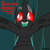 Size: 500x500 | Tagged: safe, artist:srmario, oc, oc only, oc:reinflak, changeling, bust, changeling oc, fangs, male, open mouth, red changeling, red eyes, signature, smiling, solo, talking