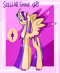 Size: 996x1215 | Tagged: safe, artist:goldlines005, oc, oc only, alicorn, pony, alicorn oc, curved horn, female, hoof polish, horn, mare, offspring, parent:flash sentry, parent:twilight sparkle, parents:flashlight, two toned wings, wings