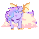 Size: 80x80 | Tagged: safe, artist:lavvythejackalope, oc, oc only, oc:starfall, bat pony, pony, animated, bat pony oc, bat wings, cloud, commission, ethereal mane, eyes closed, gif, on a cloud, pixel art, simple background, sleeping, solo, starry mane, transparent background, wings, ych result