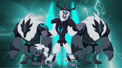 Size: 5360x3009 | Tagged: safe, artist:andoanimalia, grubber, storm king, storm creature, g4, my little pony: the movie, antagonist, beast, lightning, storm, storm guard, storm king's emblem