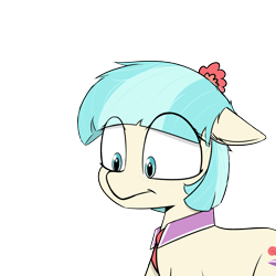 Size: 2059x2055 | Tagged: safe, artist:pinkberry, coco pommel, earth pony, pony, g4, :i, bust, ears back, high res, simple background, solo, transparent background