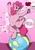 Size: 2480x3507 | Tagged: safe, alternate version, artist:mcsplosion, pinkie pie, earth pony, pony, g4, ball, balloon, bipedal, confetti, dialogue, female, frog (hoof), high res, human to pony, male to female, open mouth, open smile, rule 63, smiling, speech bubble, standing, standing on one leg, transformation, transgender transformation, underhoof