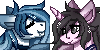 Size: 100x50 | Tagged: safe, artist:inspiredpixels, oc, oc only, pony, unicorn, bust, duo, eyes closed, female, mare, pixel art