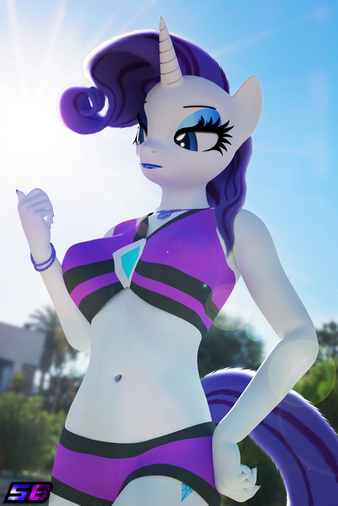 2681899 Safe Artist Shadowboltsfm Rarity Unicorn Anthro