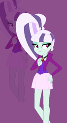 Size: 296x546 | Tagged: safe, artist:xxkerrysweetxx, coloratura, equestria girls, g4, my little pony equestria girls: rainbow rocks, alternate universe, boots, clothes, countess coloratura, equestria girls-ified, female, gem, hand on hip, high heels, jacket, lidded eyes, ponytail, shoes, simple background, siren gem, solo, spikes