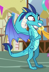 Size: 391x574 | Tagged: safe, screencap, princess ember, dragon, g4, triple threat, cropped, cute, dragoness, emberbetes, female, smiling, solo