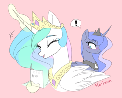 Size: 1021x816 | Tagged: source needed, safe, artist:dusk40536, artist:horizon, princess celestia, princess luna, alicorn, pony, g4, female, incest, lesbian, mare, royal sisters, ship:princest, shipping, siblings, sisters