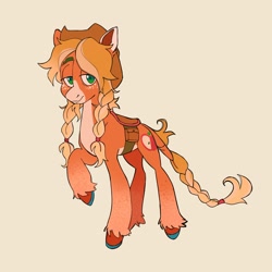 Size: 2034x2035 | Tagged: safe, artist:_psiionix_, applejack, earth pony, pony, g4, blaze (coat marking), coat markings, facial markings, high res, redesign, solo