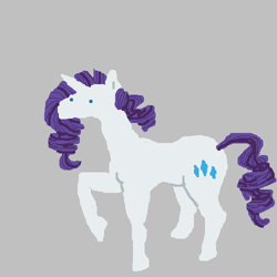 Size: 500x500 | Tagged: safe, artist:askpinkiepieandfriends, part of a set, rarity, pony, unicorn, g4, female, gray background, mare, raised hoof, simple background, solo