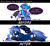 Size: 2048x1897 | Tagged: safe, artist:movieskywalker, derpibooru exclusive, oc, oc only, oc:dark straw, oc:frozen light, bat pony, hybrid, pony, succubus, succubus pony, zony, bat wings, belt, black underwear, blue hair, choker, clothes, cowboy hat, cowgirl, duo, female, hat, jewelry, lingerie, looking at each other, macro/micro, necklace, panties, red eyes, rope, sexy, shirt, shocked, simple background, size difference, socks, succubus oc, t-shirt, thigh highs, underwear, white background, wings, yellow eyes, zony oc