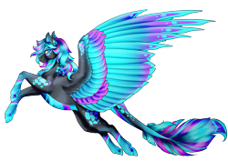 Size: 4961x3508 | Tagged: safe, artist:oneiria-fylakas, oc, oc only, oc:astrum, pegasus, pony, colored wings, multicolored wings, rainbow power, rainbow power-ified, simple background, solo, transparent background, wings