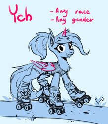 Size: 3500x4000 | Tagged: safe, pony, commission, roller skates, rollerblades, solo, ych sketch, your character here