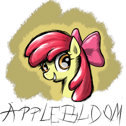 Size: 3000x3000 | Tagged: safe, artist:supxyro, apple bloom, earth pony, pony, g4, bust, female, filly, high res, portrait, simple background, solo, transparent background