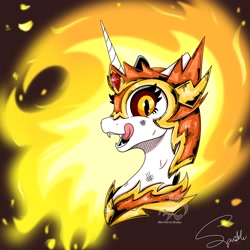 Size: 2048x2048 | Tagged: safe, artist:turtletroutstudios, daybreaker, pony, g4, bust, high res, looking at you, portrait, solo