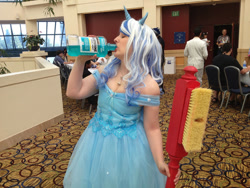 Size: 1024x768 | Tagged: safe, artist:cinemabrony, minuette, human, g4, babscon, babscon 2015, clothes, cosplay, costume, irl, irl human, mouth wash, photo, toothbrush