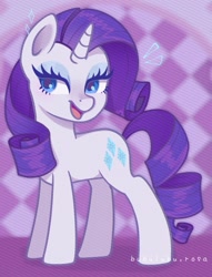 Size: 1289x1691 | Tagged: safe, artist:pinkbu__, rarity, pony, unicorn, g4, female, lidded eyes, mare, open mouth, solo