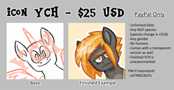 Size: 4704x2453 | Tagged: safe, artist:xsund0wnx, oc, oc:sunny sundown, pony, advertisement, any species, commission, commission info, icon, looking at you, paypal, solo, ych example, your character here