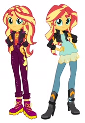 Size: 1347x1948 | Tagged: safe, sunset shimmer, equestria girls, festival filters, g4, my past is not today, spoiler:eqg series (season 2), boots, clothes, geode of empathy, jacket, leather jacket, magical geodes, music festival outfit, shoes